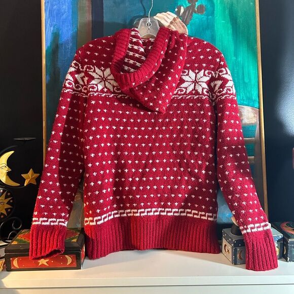 American Eagle Outfitters Red and White Christmas Turtleneck Sweater XS - Picture 7 of 14